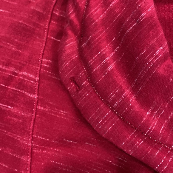 LUCKY LOTUS Jacket Brick Red Burgundy Shawl Collar Zip Sweatshirt SMALL - Picture 11 of 11